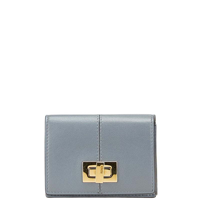 Fendi Peekaboo Small Wallet Leather Tri-fold Wallet