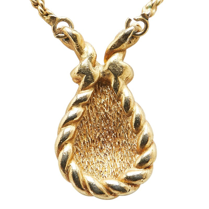 Dior CD Logo Rope Motif Rhinestone Necklace