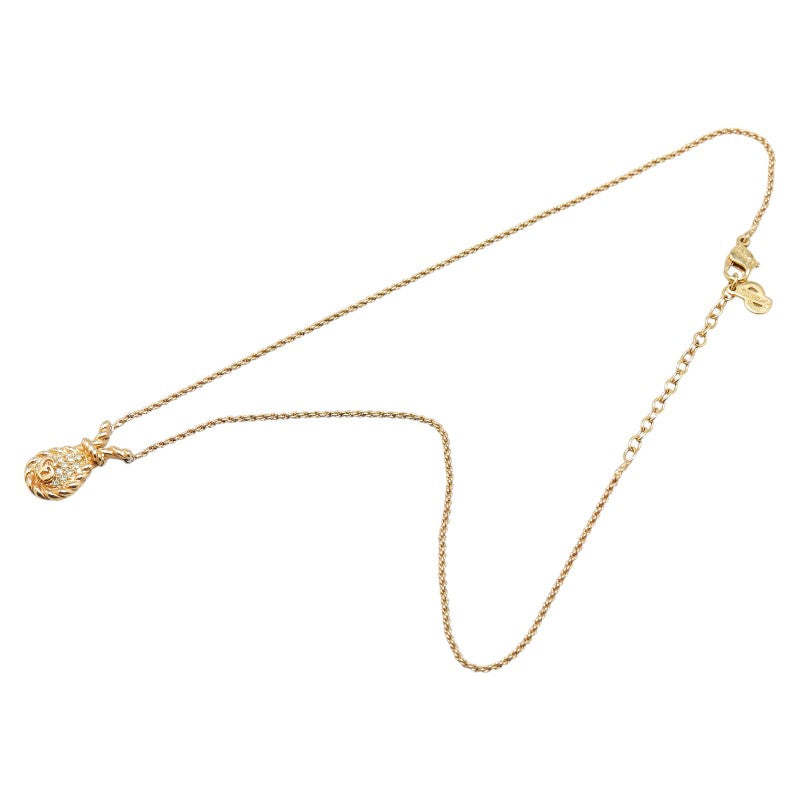 Dior CD Logo Rope Motif Rhinestone Necklace