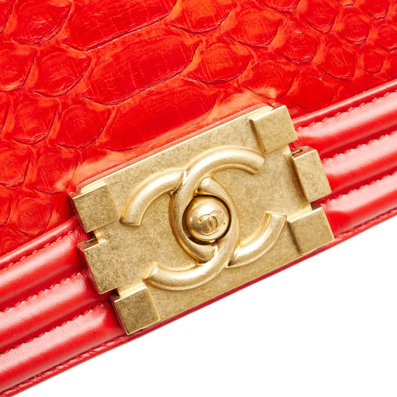 Chanel Boy Chanel Lambskin Python Shoulder Bag