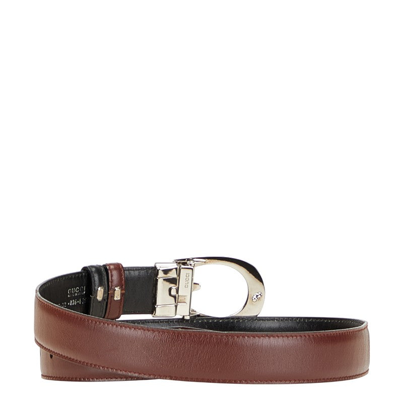 Gucci G Buckle Leather Belt
