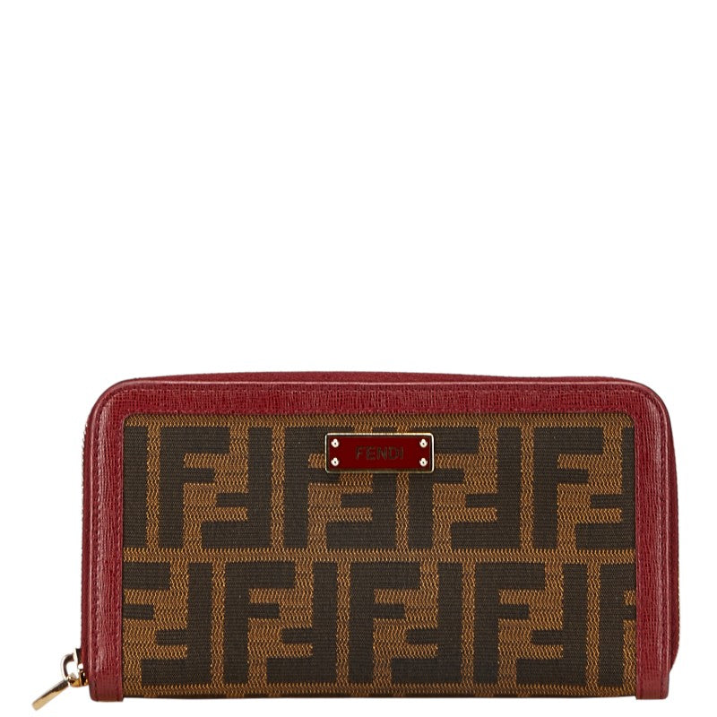 Fendi Zucca Canvas Leather Long Wallet