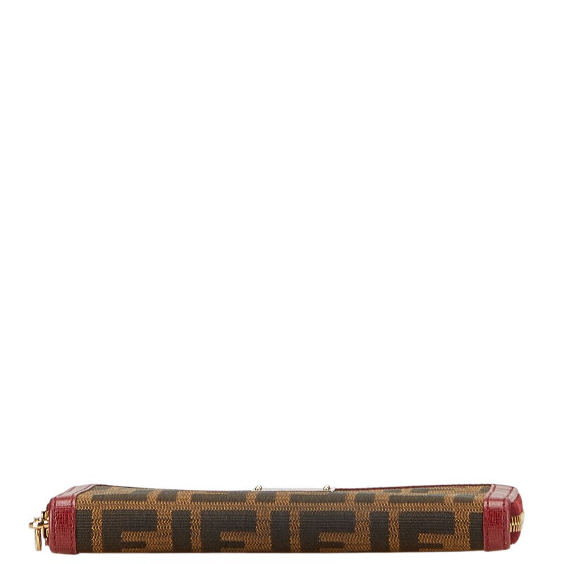 Fendi Zucca Canvas Leather Long Wallet