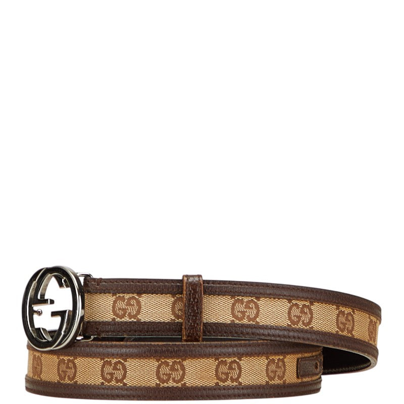 Gucci Interlocking G GG Canvas Leather Belt