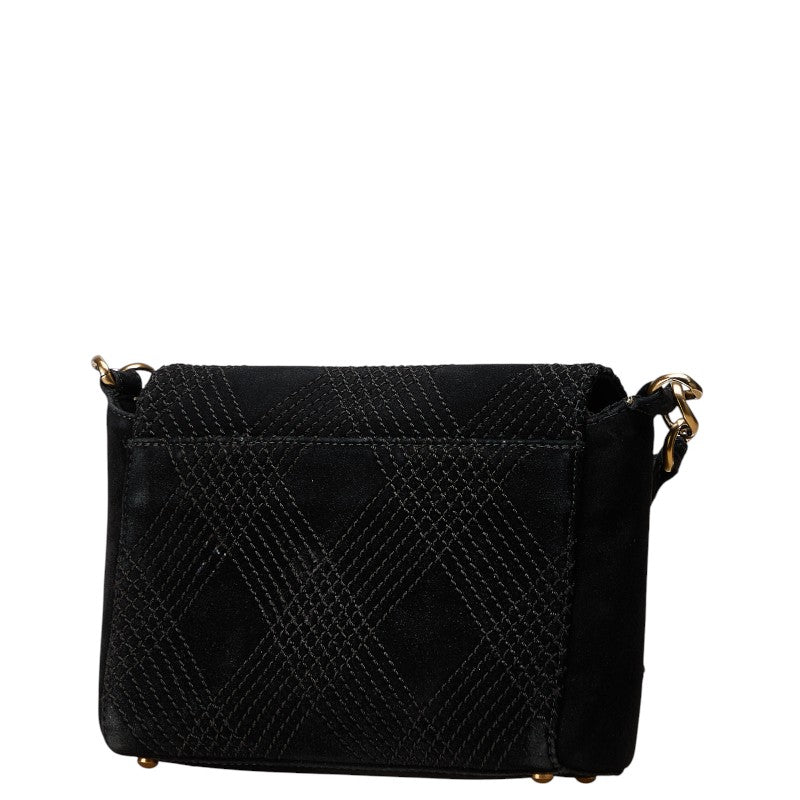Chanel Coco Mark Wild Stitch Suede Leather Shoulder Bag