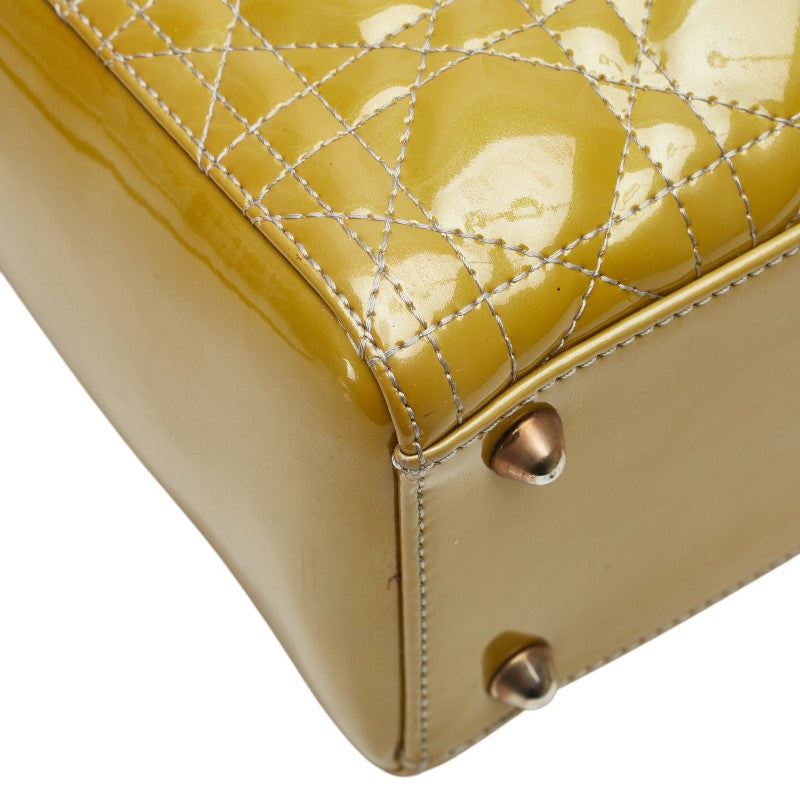 Christian Dior Lady Dior Cannage Patent Leather 2way Bag