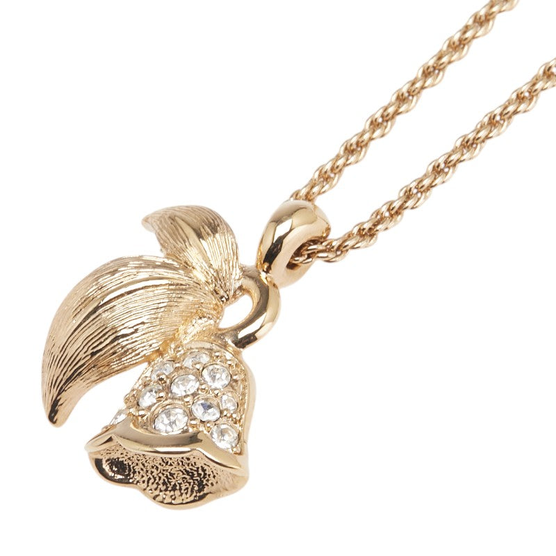 Christian Dior Leaf Bell Motif Necklace