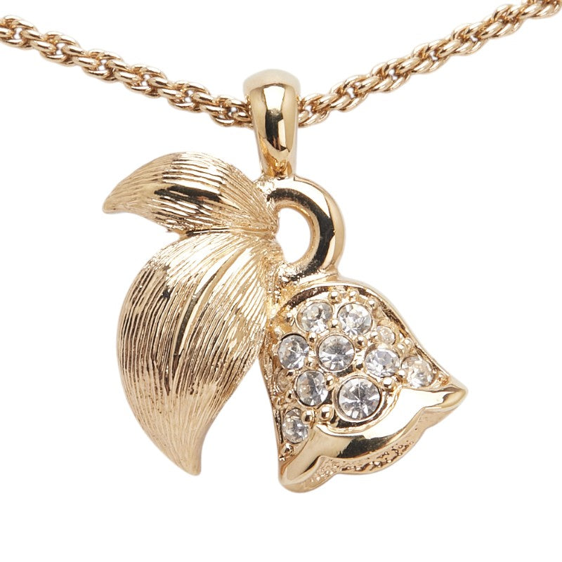 Christian Dior Leaf Bell Motif Necklace