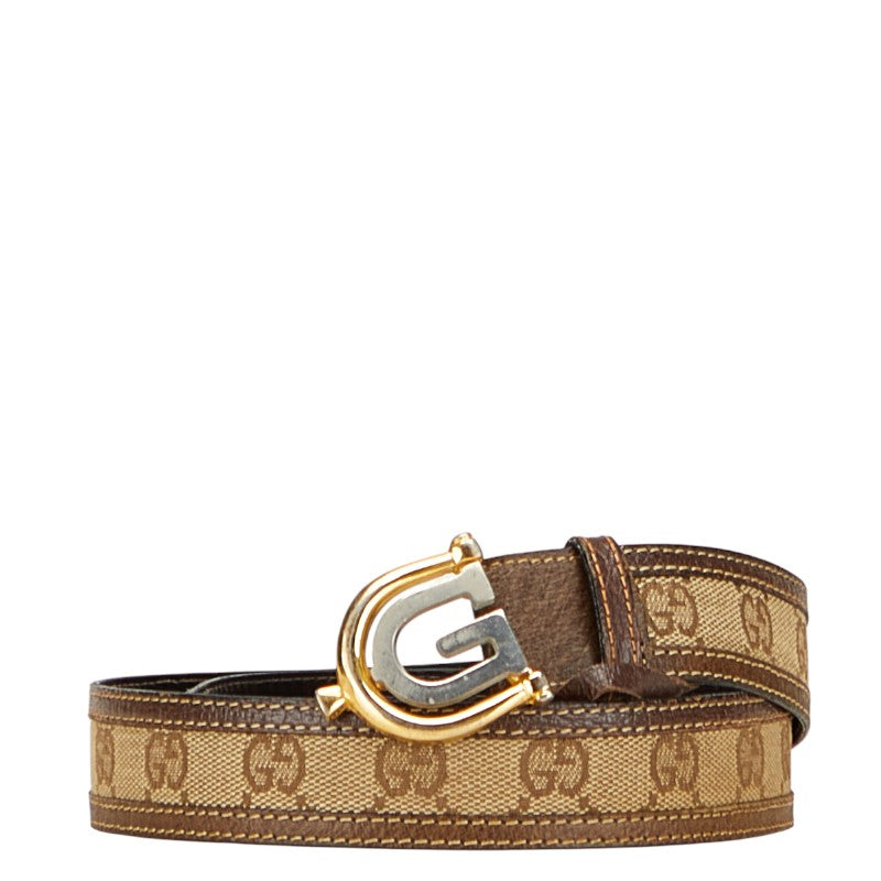 Gucci Old Gucci Leather Canvas Belt