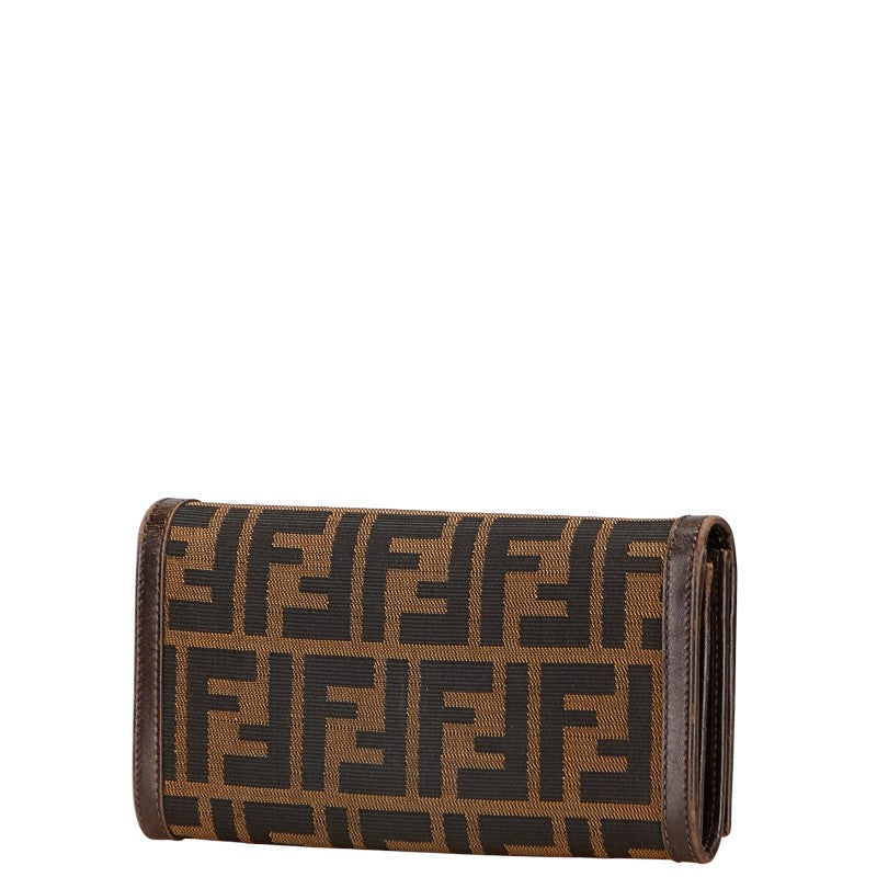 Fendi Zucca Canvas Leather Long Wallet