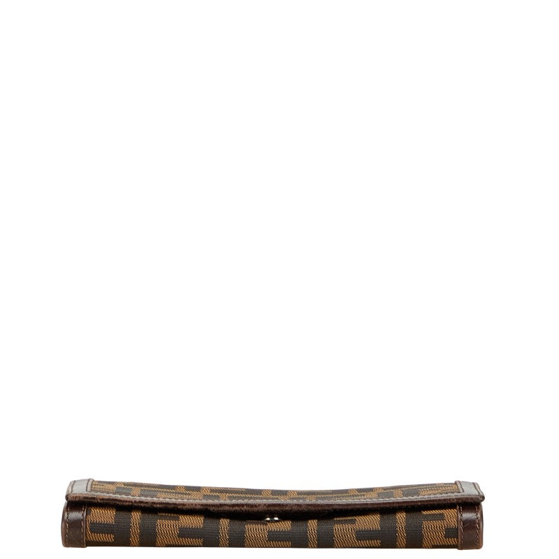 Fendi Zucca Canvas Leather Long Wallet