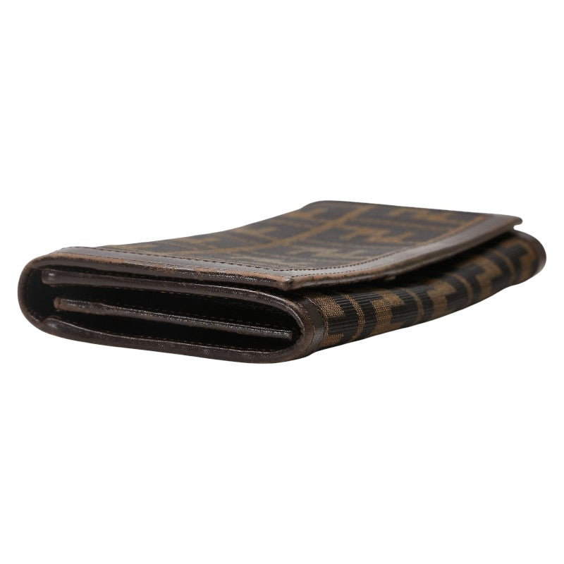 Fendi Zucca Canvas Leather Long Wallet