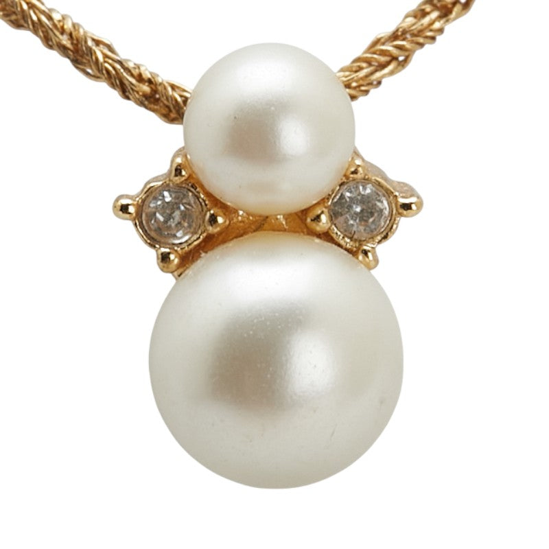 Dior Faux Pearl Rhinestone Necklace