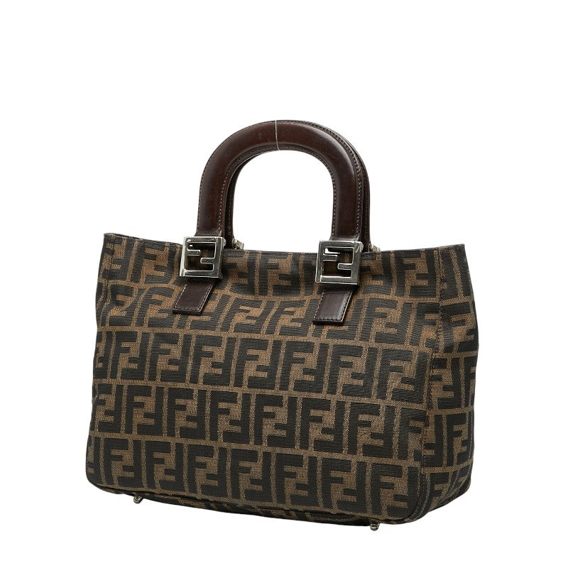 Fendi Zucca Canvas Leather Handbag