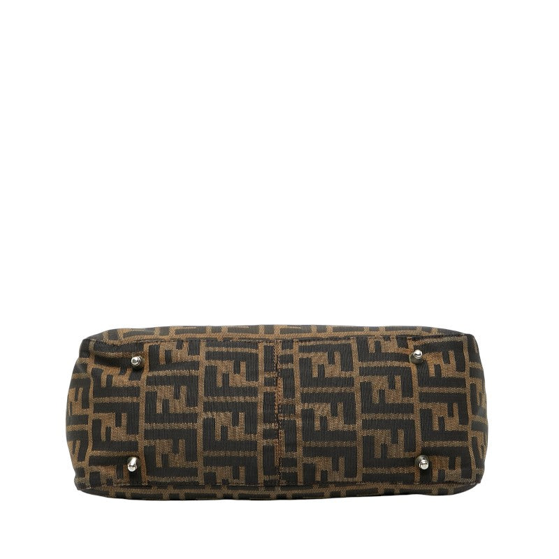 Fendi Zucca Canvas Leather Handbag