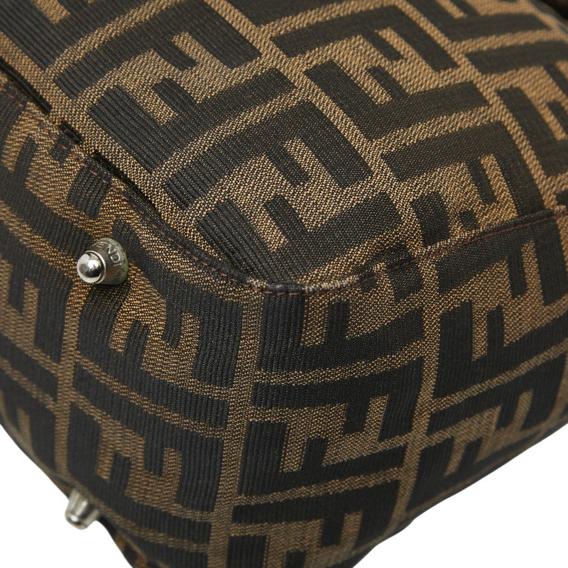 Fendi Zucca Canvas Leather Handbag