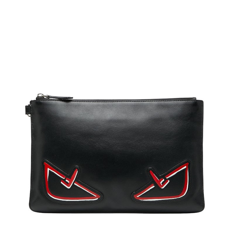 Fendi Monster Bugs Eye Leather Clutch Bag