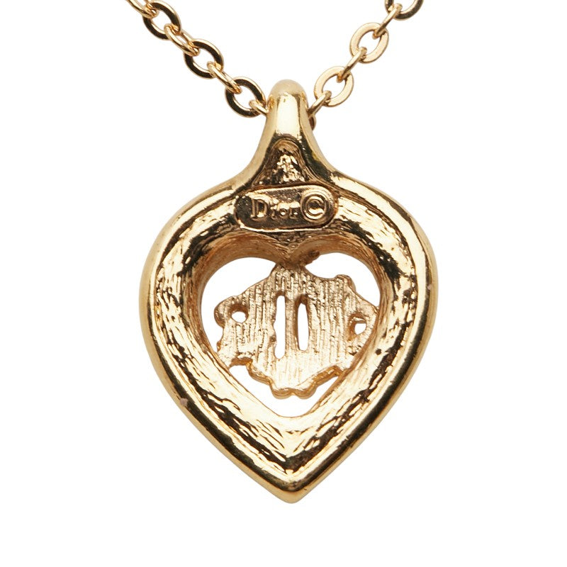 Dior Logo Heart Rhinestone Necklace