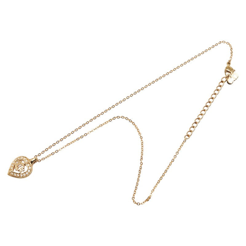 Dior Logo Heart Rhinestone Necklace