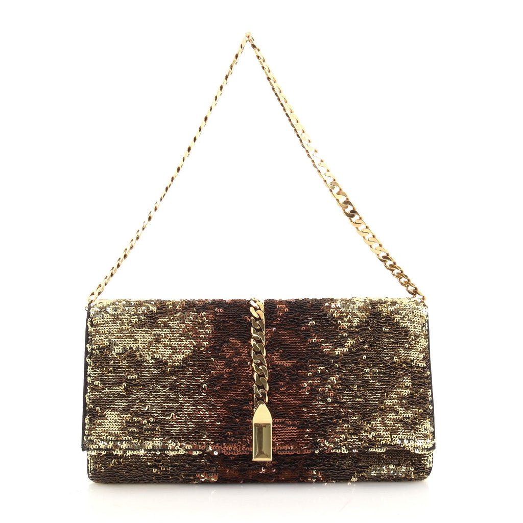 Catalina Chain Clutch Sequins