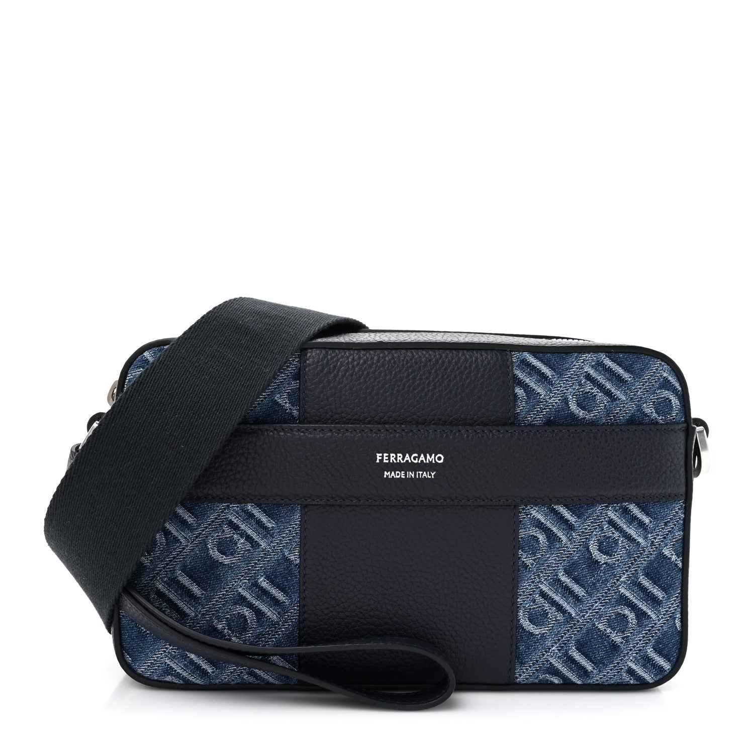 Monogram Denim Crossbody Bag Blue