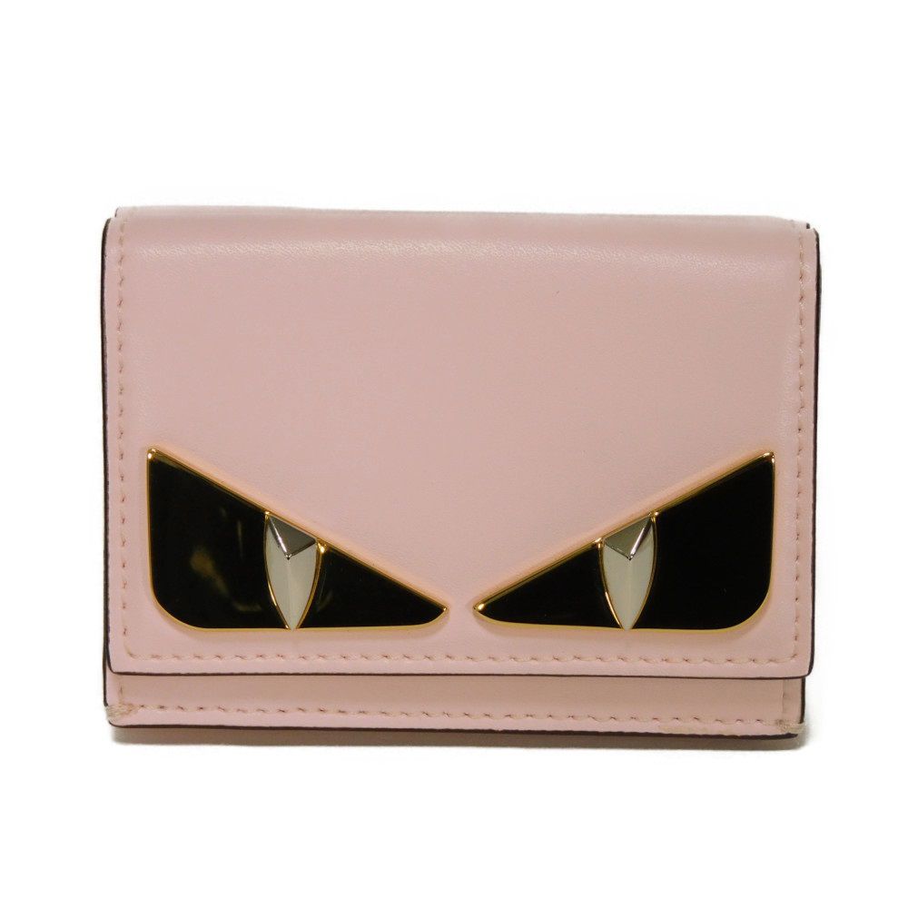 Fendi Micro Trifold Wallet Smooth Calf Leather Trifold Wallet
