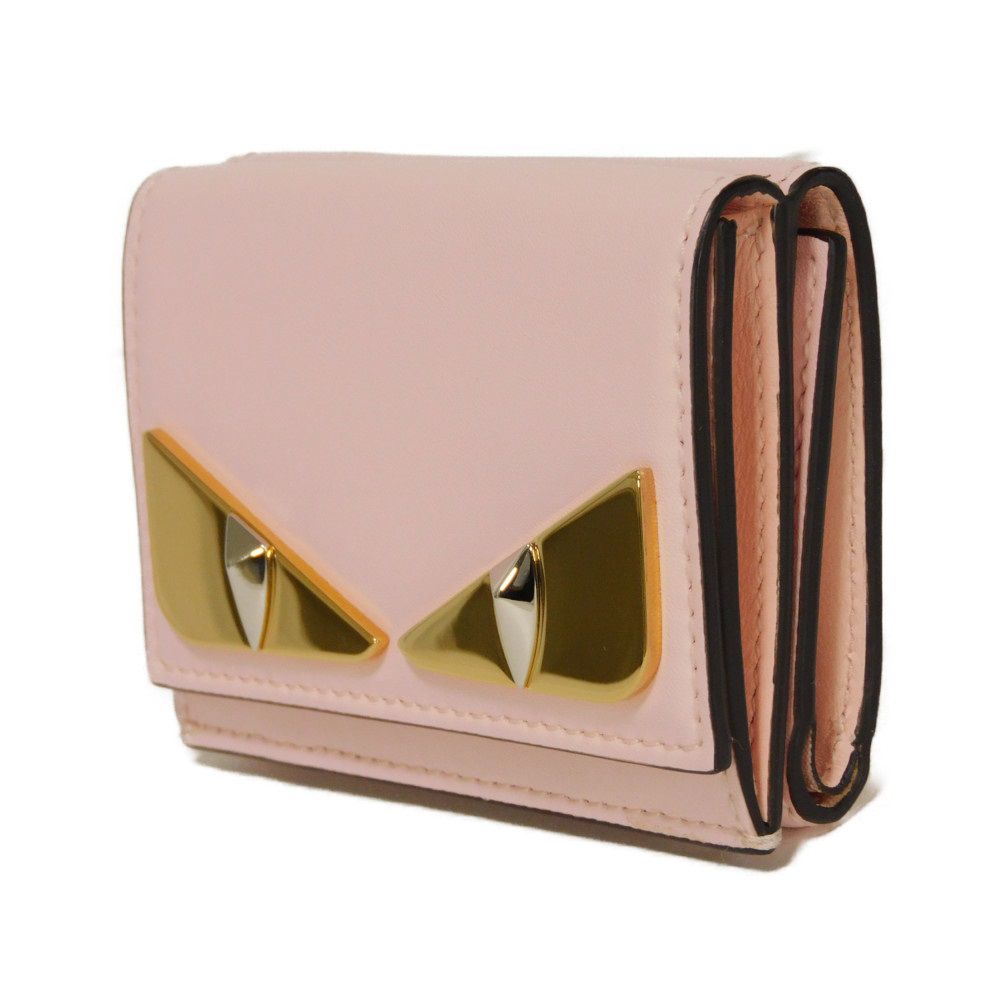 Fendi Micro Trifold Wallet Smooth Calf Leather Trifold Wallet