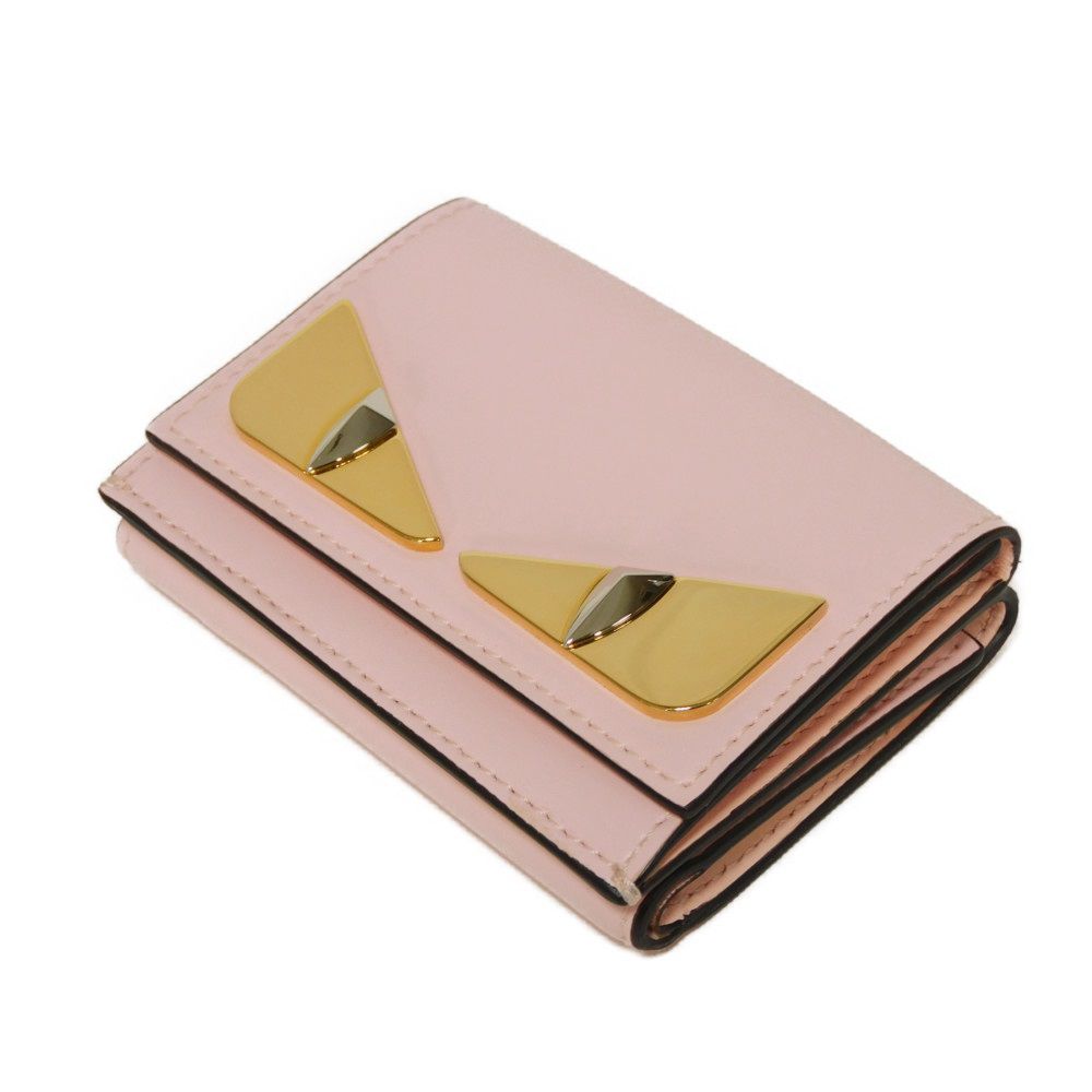 Fendi Micro Trifold Wallet Smooth Calf Leather Trifold Wallet