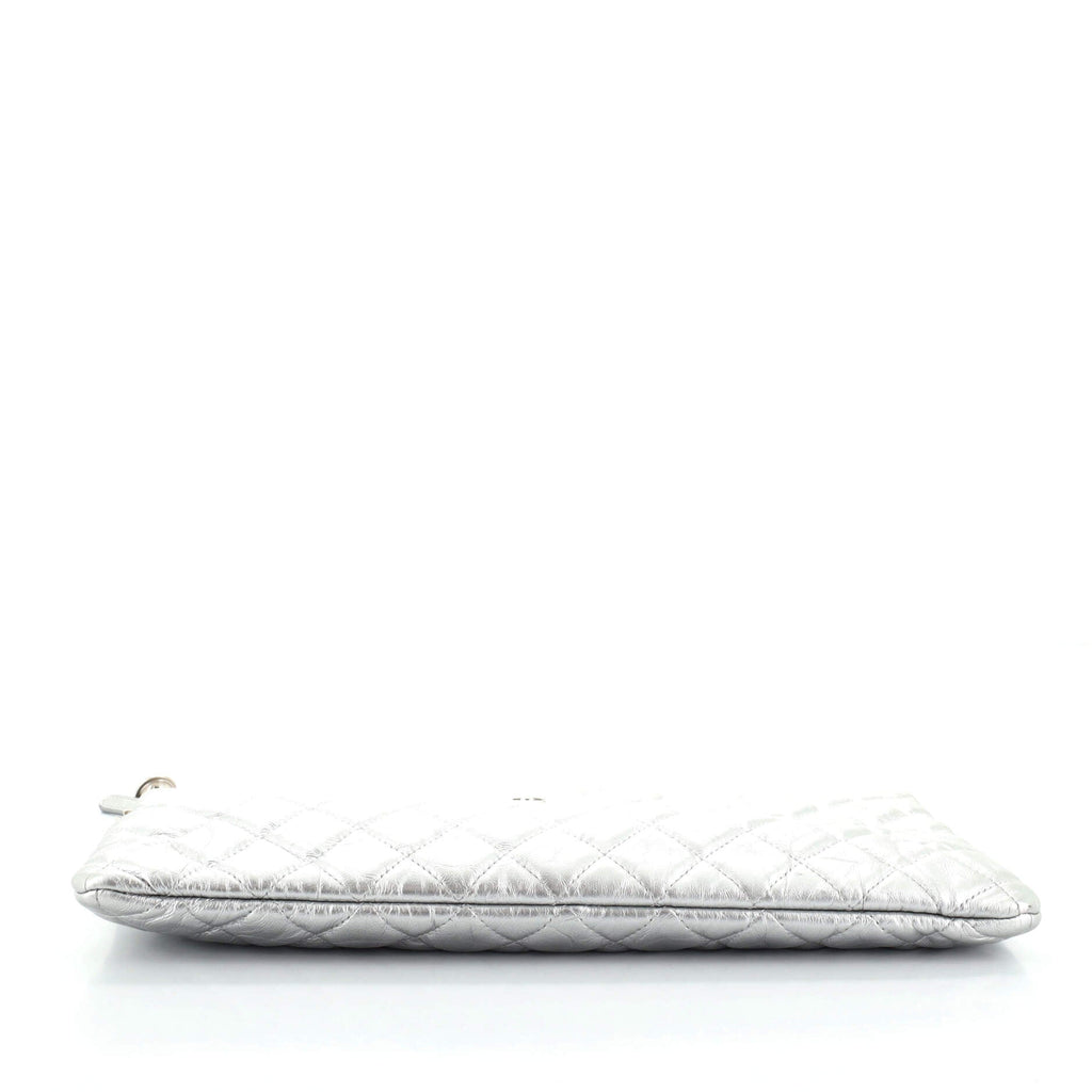 Cosmo Charm O Case Clutch Quilted Metallic Aged Calfskin Large