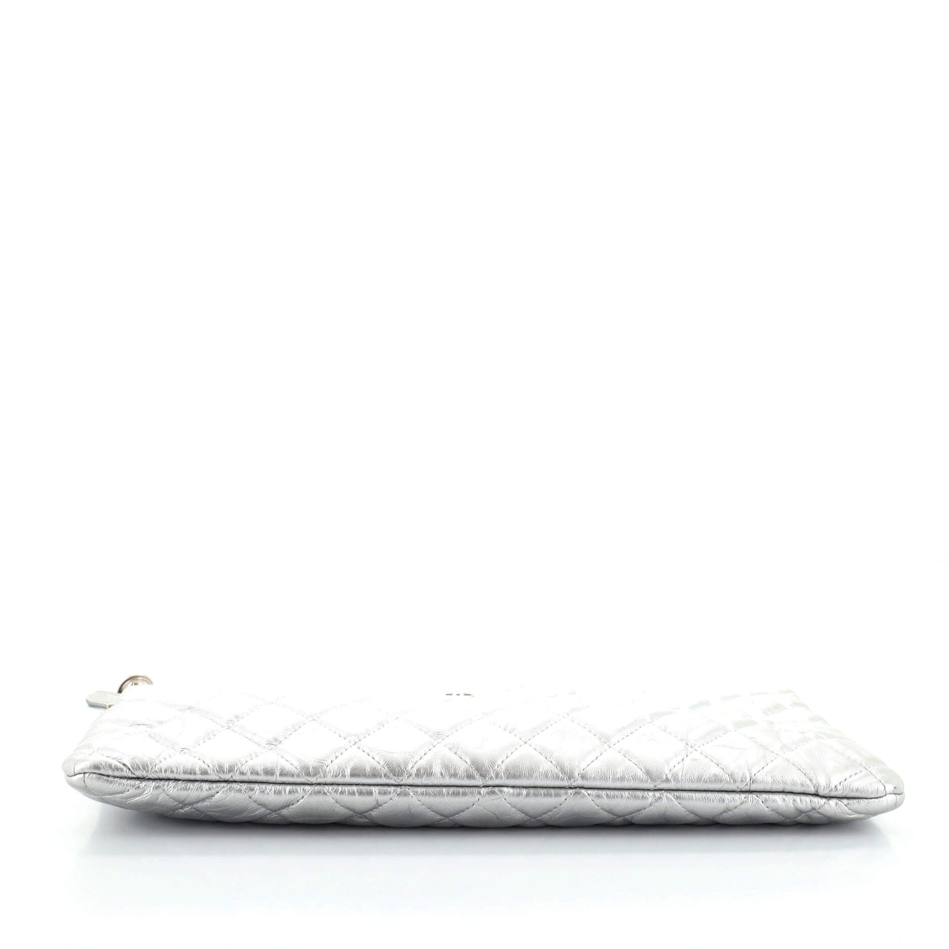 Cosmo Charm O Case Clutch Quilted Metallic Aged Calfskin Large