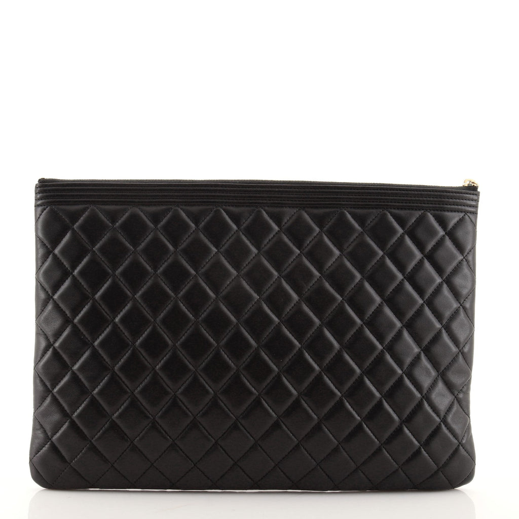 Boy O Case Clutch Quilted Lambskin Large