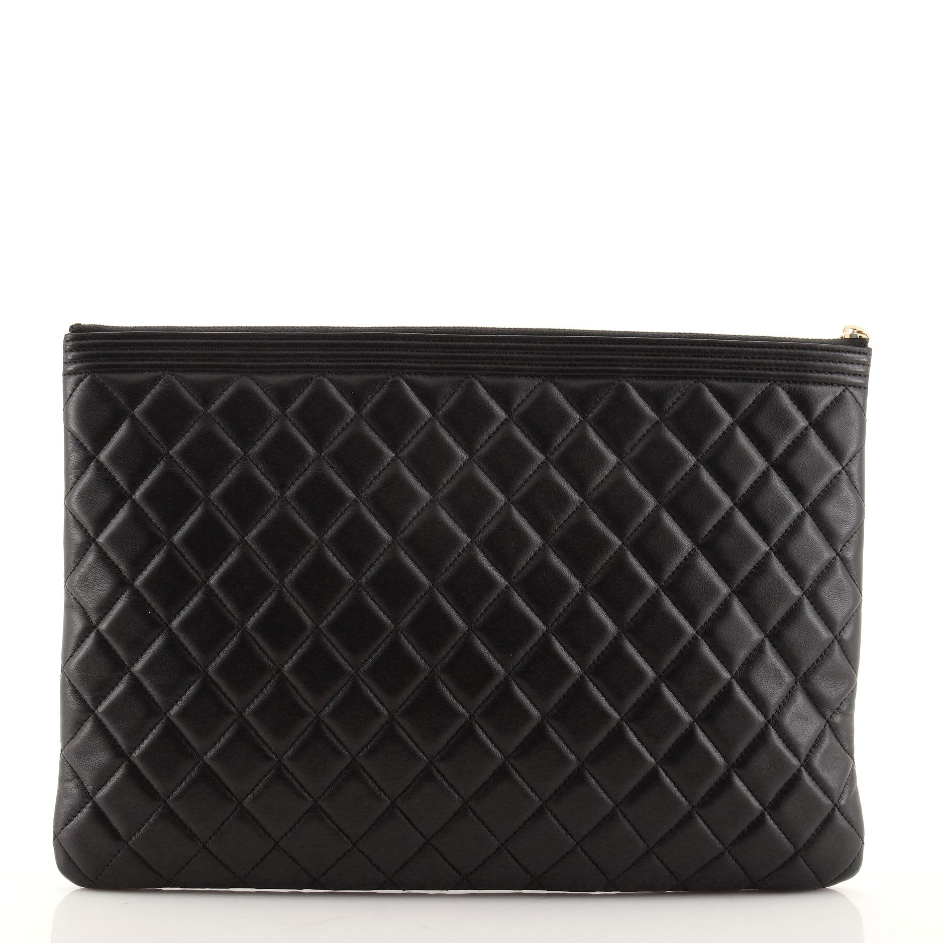 Boy O Case Clutch Quilted Lambskin Large