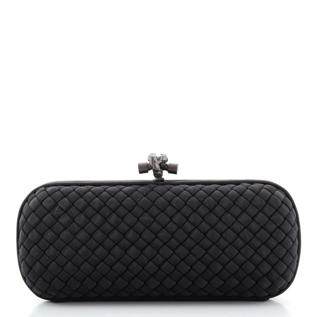 Box Knot Clutch Intrecciato Silk Faille Long