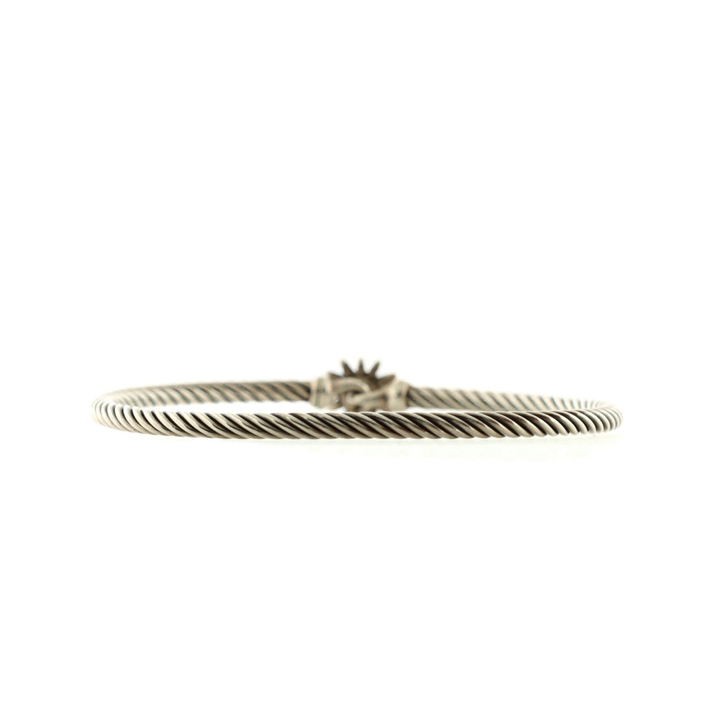 Starburst Cable Bracelet Sterling Silver with Diamonds 3mm
