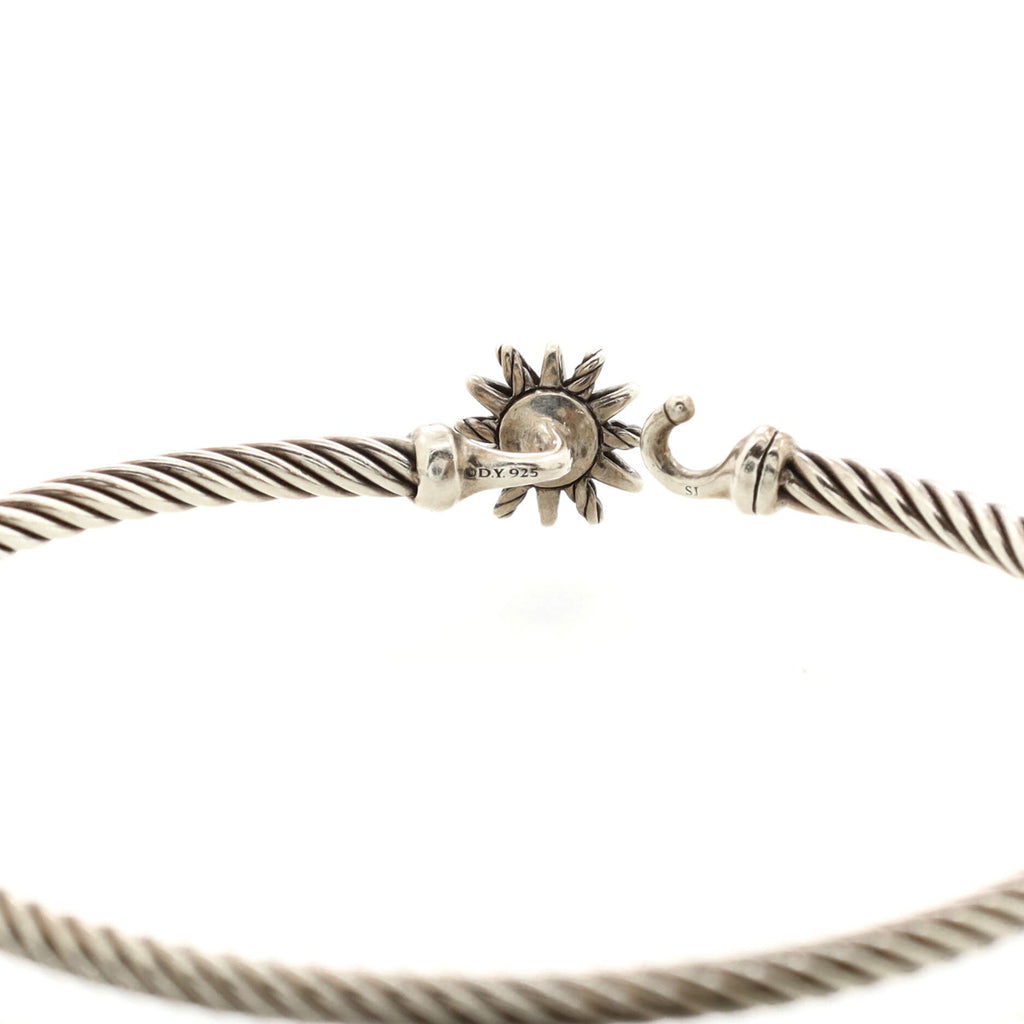 Starburst Cable Bracelet Sterling Silver with Diamonds 3mm