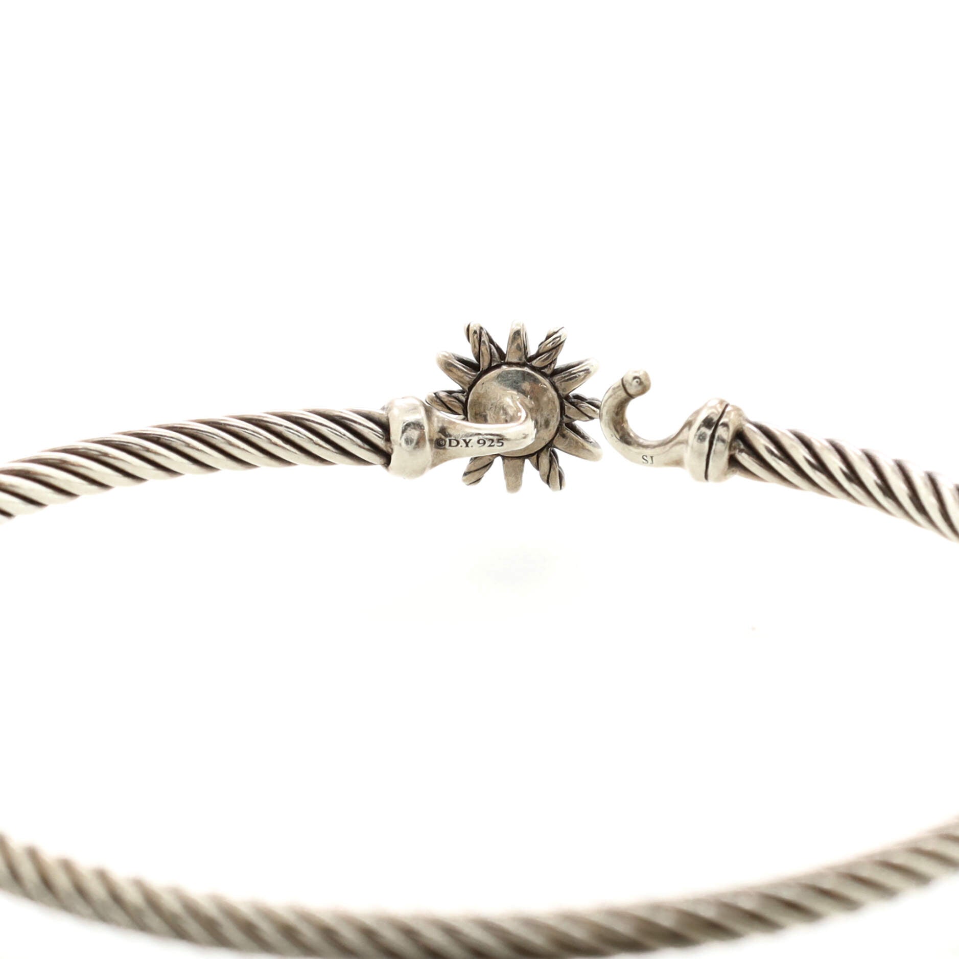 Starburst Cable Bracelet Sterling Silver with Diamonds 3mm