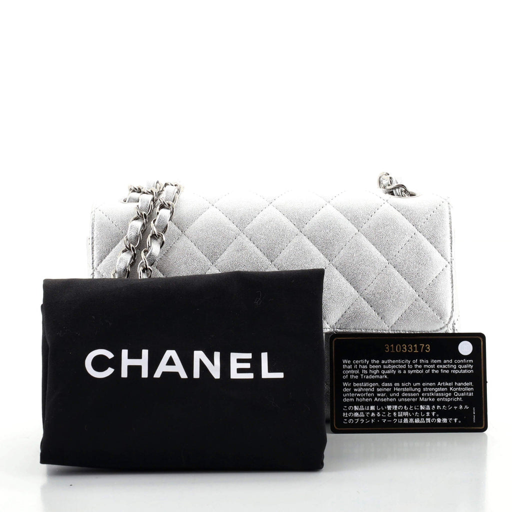 Classic Single Flap Bag Quilted Metallic Lambskin Mini
