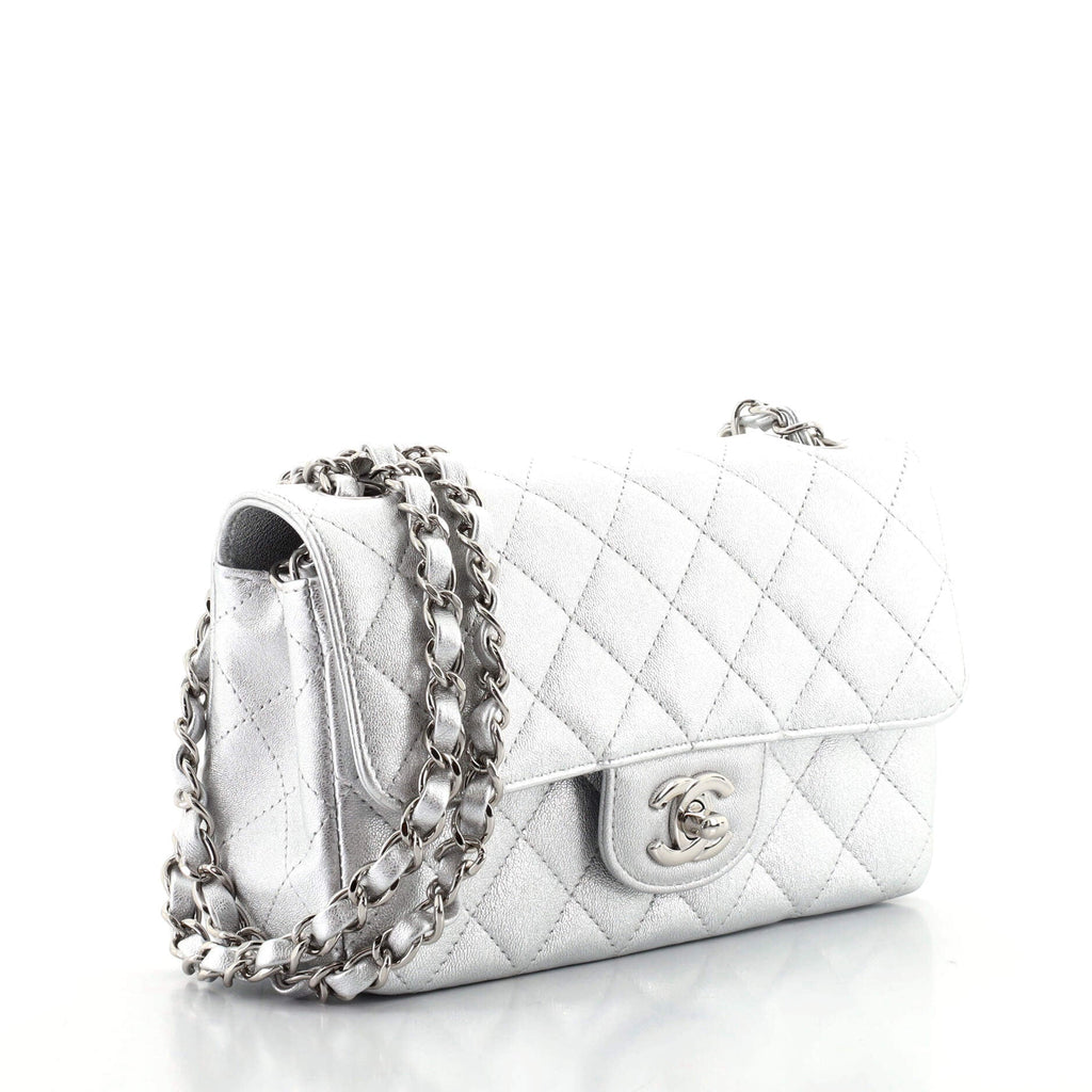 Classic Single Flap Bag Quilted Metallic Lambskin Mini