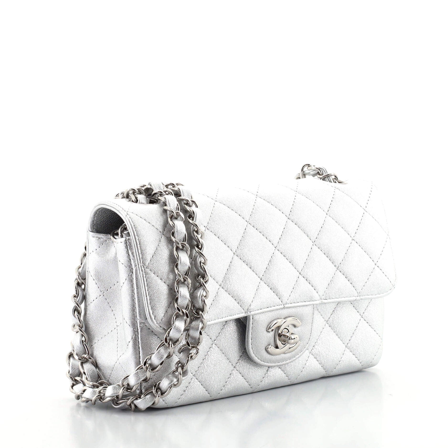 Classic Single Flap Bag Quilted Metallic Lambskin Mini