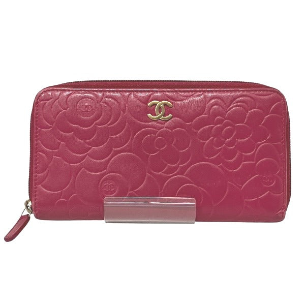 Chanel Camellia Lambskin Long Wallet