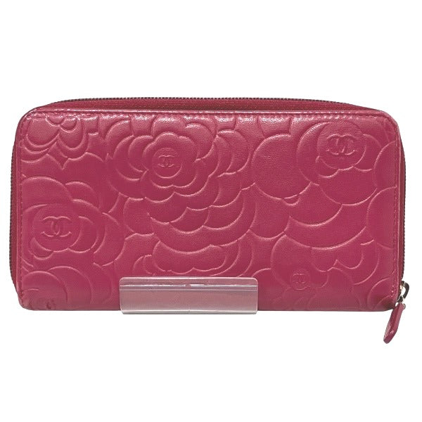 Chanel Camellia Lambskin Long Wallet