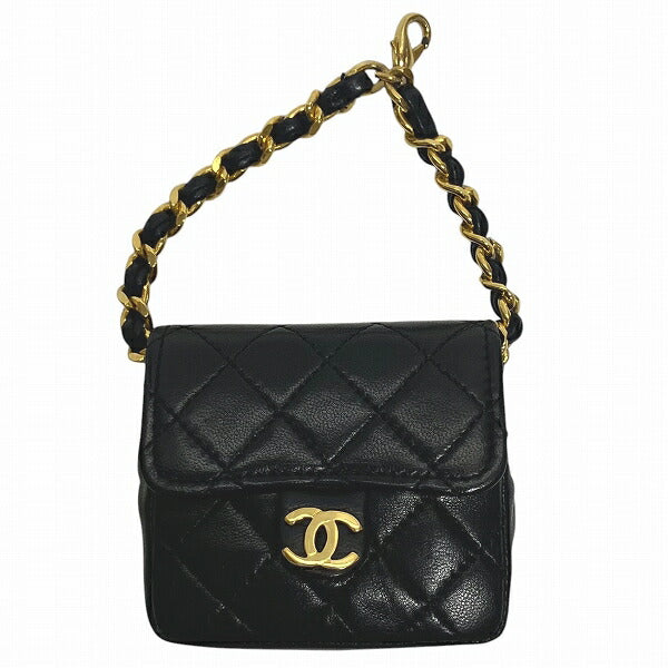 Chanel Mini Mini Matelassé Lambskin Chain Bag Charm Pouch