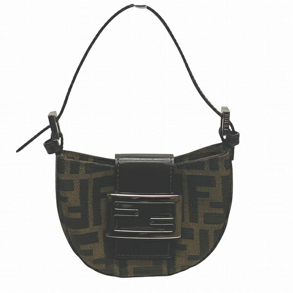 Fendi Mini Croissant Canvas Leather Handbag