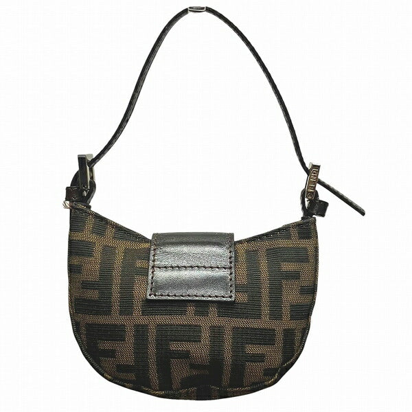 Fendi Mini Croissant Canvas Leather Handbag