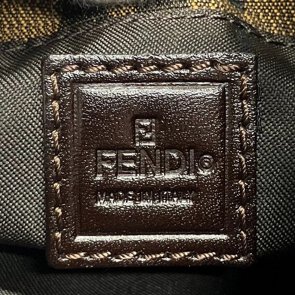 Fendi Mini Croissant Canvas Leather Handbag