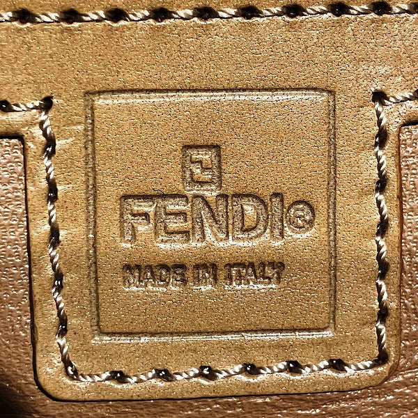 Fendi Zucca Canvas Wool Leather Boston Bag