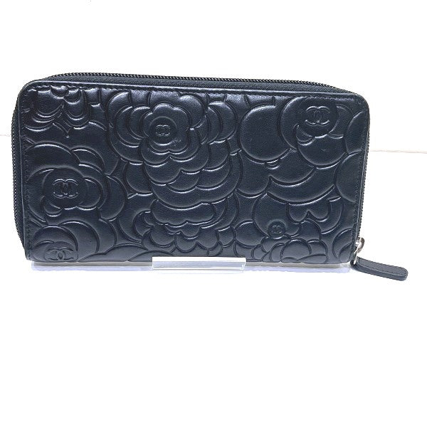 Chanel Camellia Leather Long Wallet