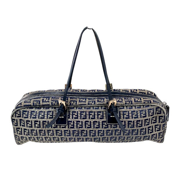 Fendi Zucchino Nylon Leather Handbag