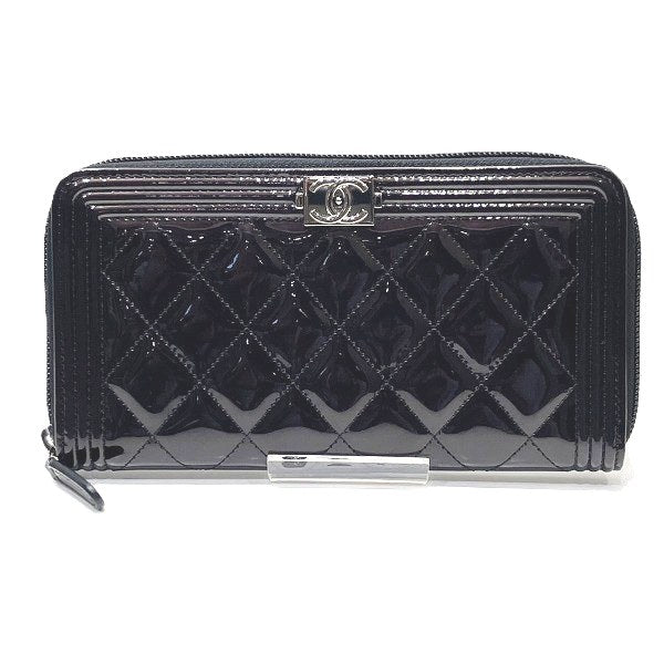 Chanel Boy Chanel Patent Leather Long Wallet