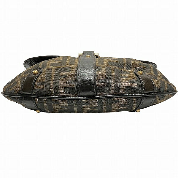 Fendi Zucca Canvas Leather Shoulder Bag